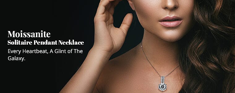 Moissanite Solitaire Pendant Necklace Banner