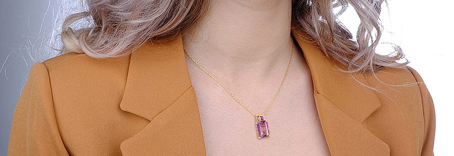 Anahi Ametrine Pendant Necklace in Vermeil Yellow Gold Over Sterling Silver Banner