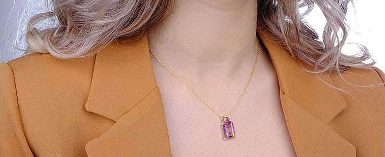 Anahi Ametrine Pendant Necklace in Vermeil Yellow Gold Over Sterling Silver Banner
