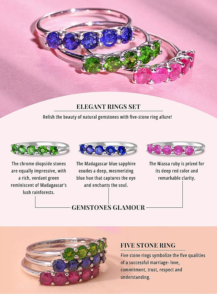 Ring Set in Platinum Over Sterling Silver Banner