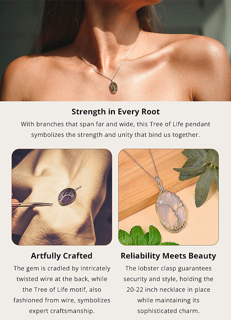 Pendant in Silvertone with Stainless Steel Necklace Banner