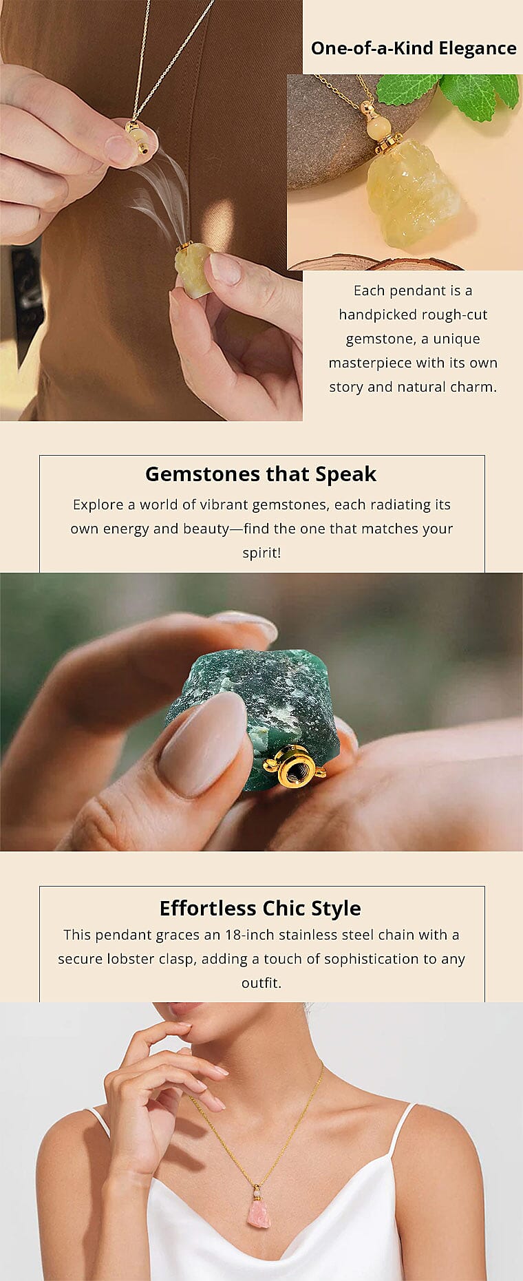 Perfume Bottle Pendant in Goldtone Banner