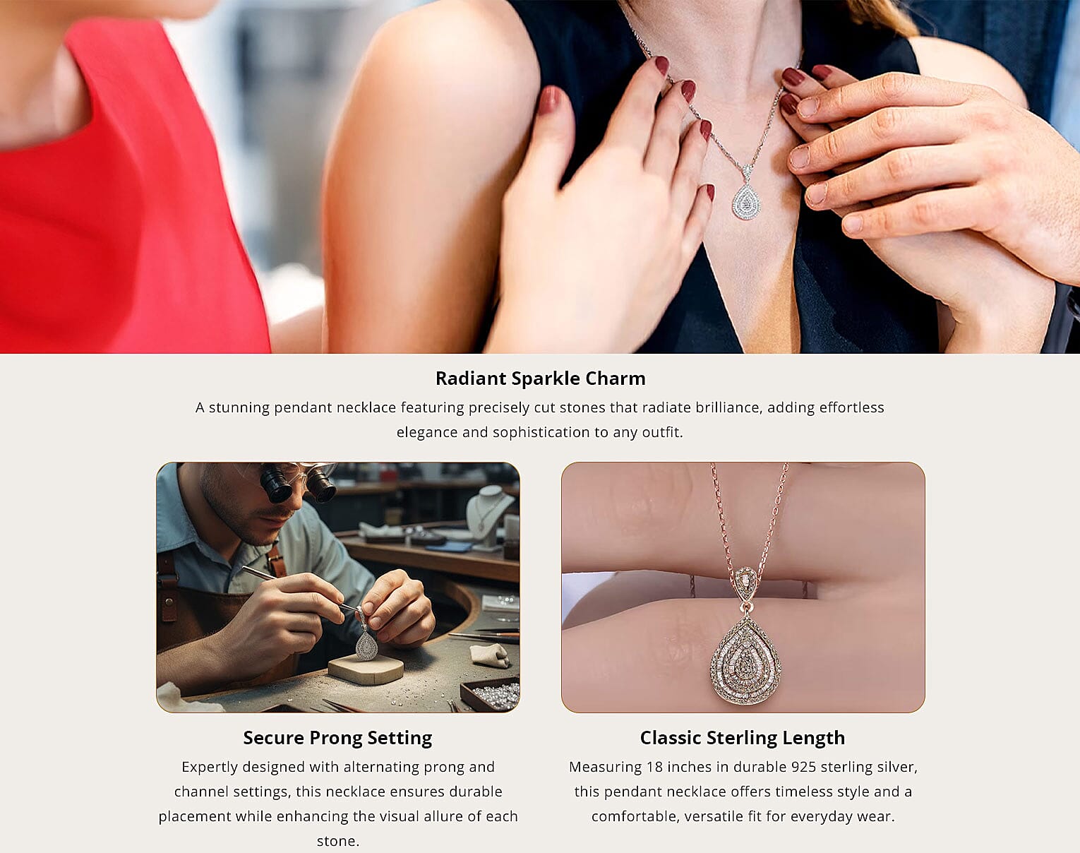 Diamond 1.00 ctw Pendant Necklace in Platinum Over Sterling Silver 18 Inches Banner