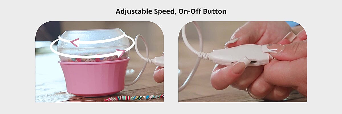 Adjustable Speed, On-Off Button Banner