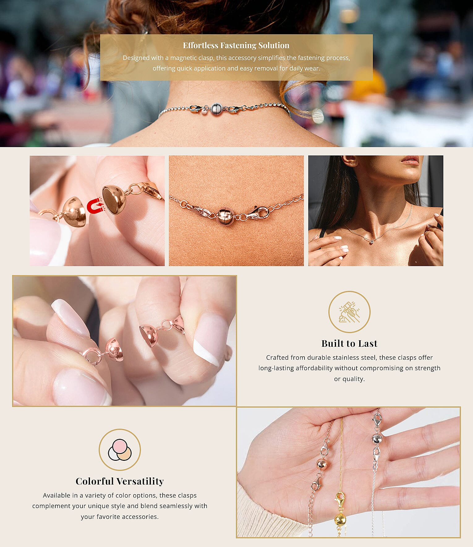 Set of Three Magnetic Lock with Lobster Clasp Banner