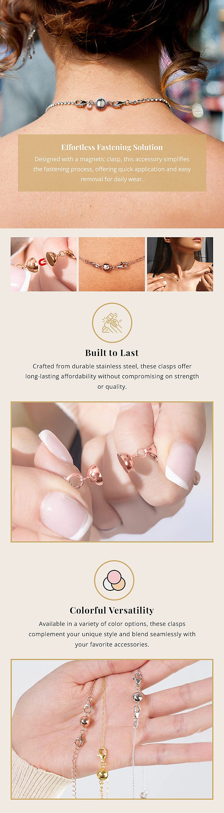 Set of Three Magnetic Lock with Lobster Clasp Banner