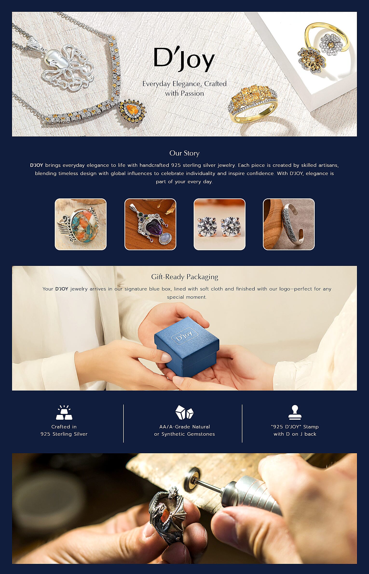 D'Joy Premium Ethiopian Welo Opal, Ceylon Blue Sapphire  Banner