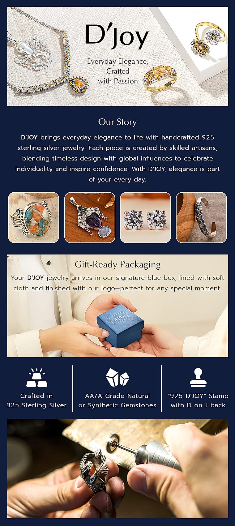 D'Joy Premium Ethiopian Welo Opal, Ceylon Blue Sapphire  Banner