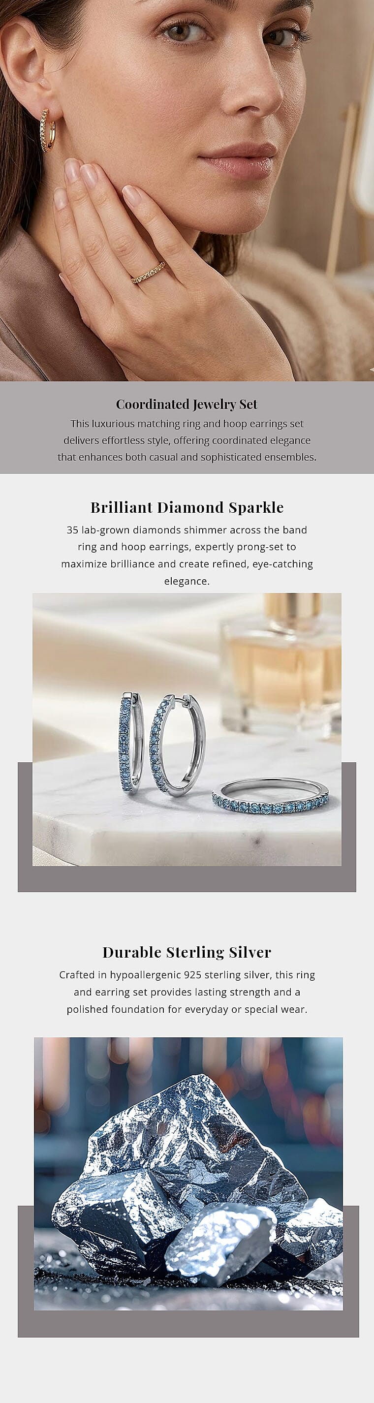 2 Piece Set Luxuriant Lab Grown Yellow Diamond SI 0.85 ctw Band Ring and Hoop Earrings in 18K Vermeil Yellow Gold Over Sterling Silver Banner