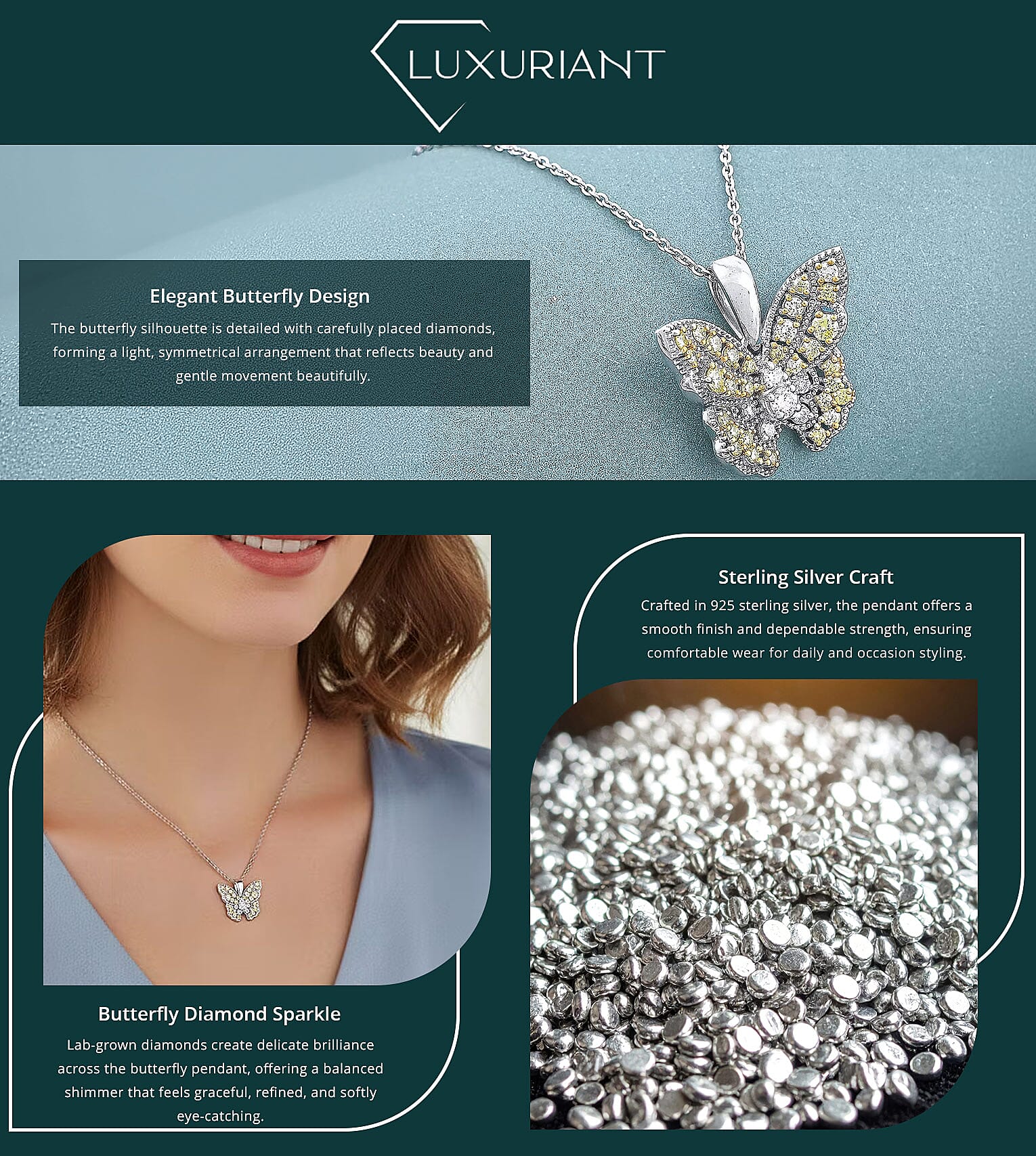 120 Facet Moissanite (Rnd 6.5mm) Trilogy Ring , Pendant without Chain and Stud Earrings Jewelry Set For Women in Vermeil YG Over Sterling Silver 6.20 ctw Banner