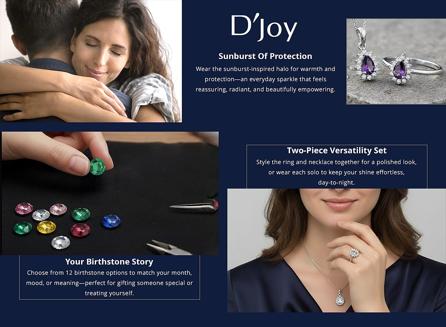 D'Joy African Amethyst 1.30 ctw Ring and Pendant Necklace Banner