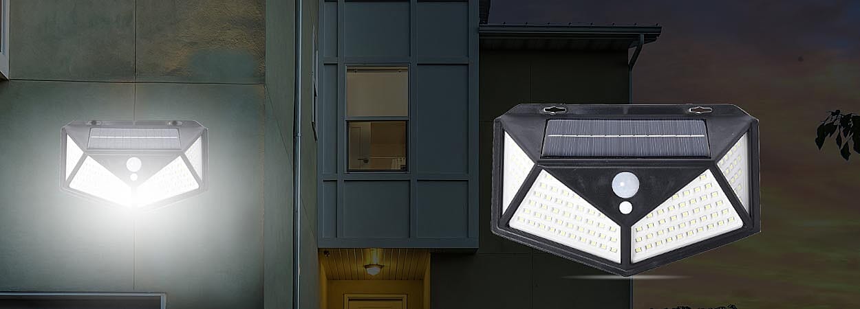 Water Proof Solar Motion 114 LEDs Sensor Light Set Banner