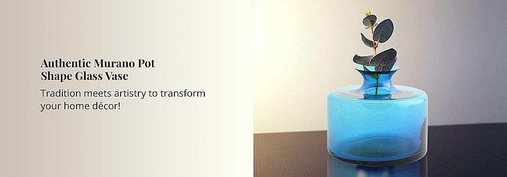 Authentic Murano Pot Shape Glass Vase Banner