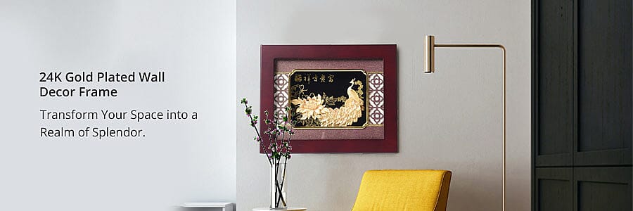 24K Gold Plated Wall Decor Frame Banner