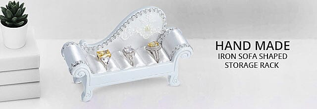 Hand Made Iron Sofa Shaped Storage Rack Banner