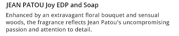 JEAN PATOU Joy EDP and Soap