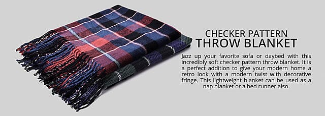 Checker Pattern Throw Blanket Banner