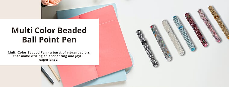 Multi Color Beaded Ball Point Pen         Banner
