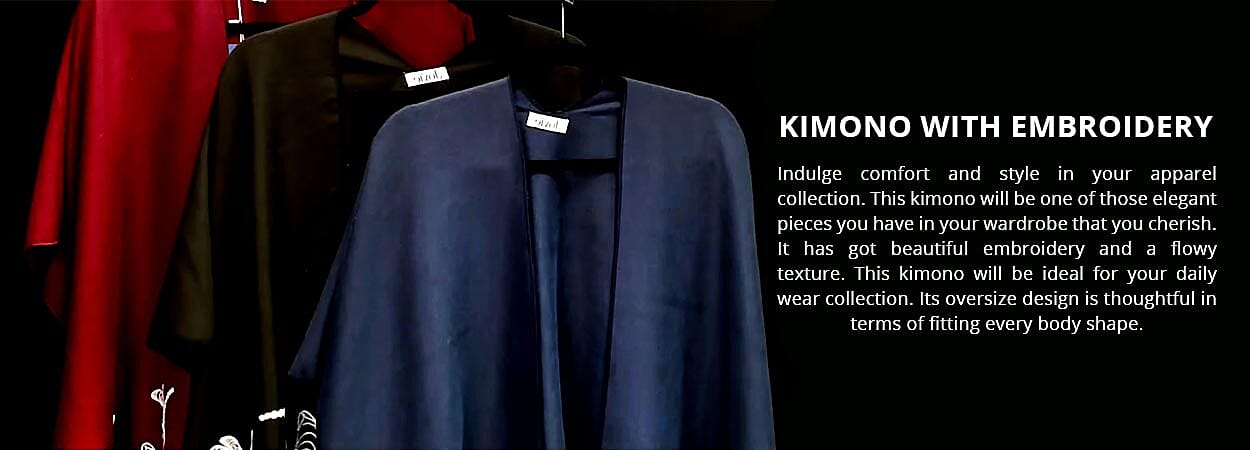 Kimono with Embroidery Banner