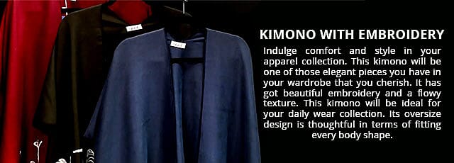 Kimono with Embroidery Banner