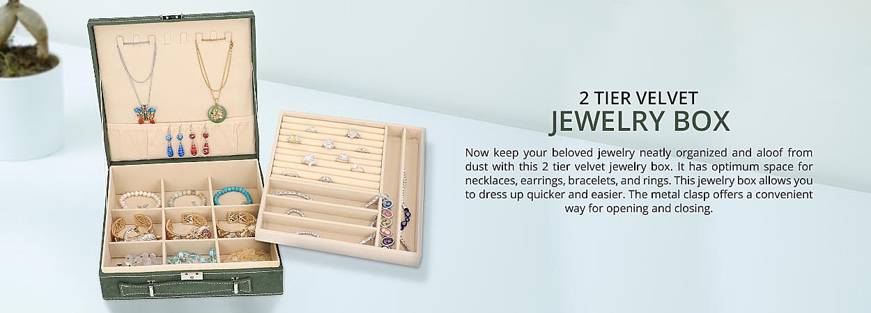Velvet 2 Tier Jewelry Box Banner