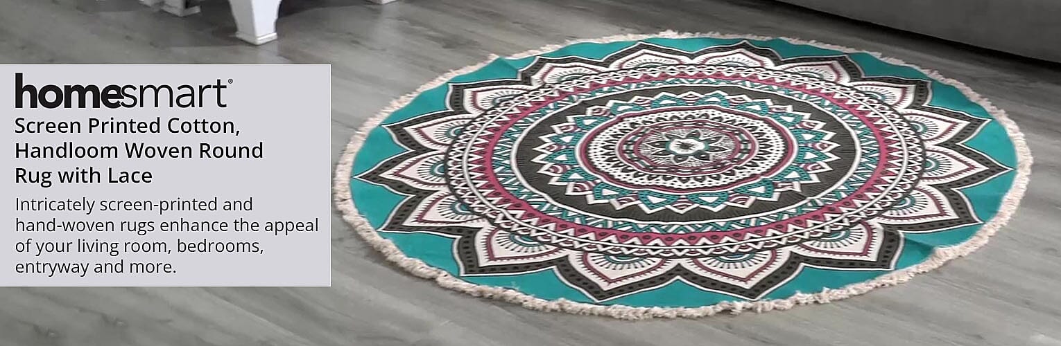 Round Rug with Lace Banner