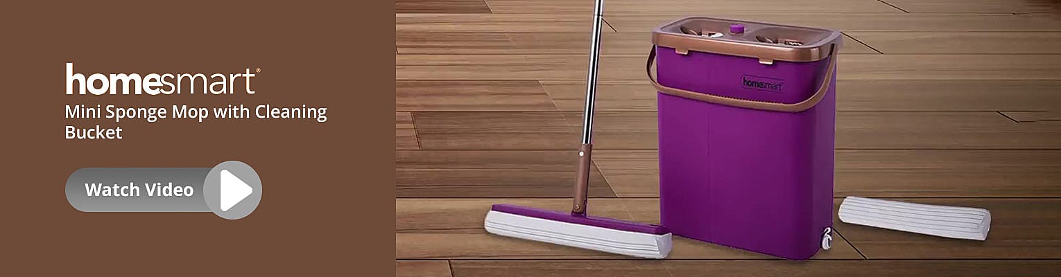 HOMESMART Mini Sponge Mop with Cleaning Bucket Banner