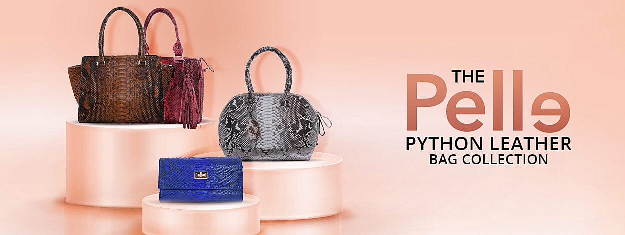 Pelle Python Leather Bag Collection Banner