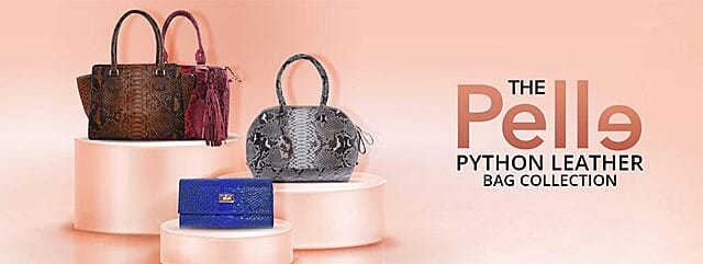 Pelle Python Leather Bag Collection Banner