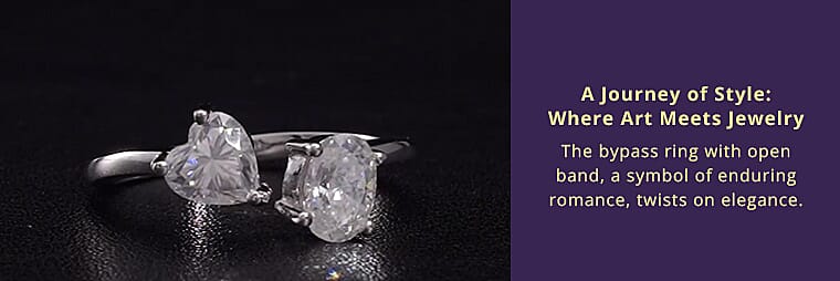 Luxoro Moissanite Openable Bypass Ring in 10K Gold Banner