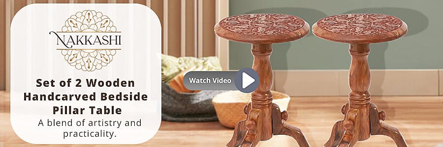 Nakkashi Set of 2 Wooden Handcarved   Banner