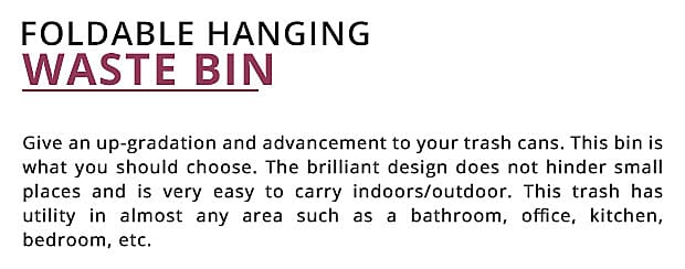 Foldable Hanging Waste Bin Banner