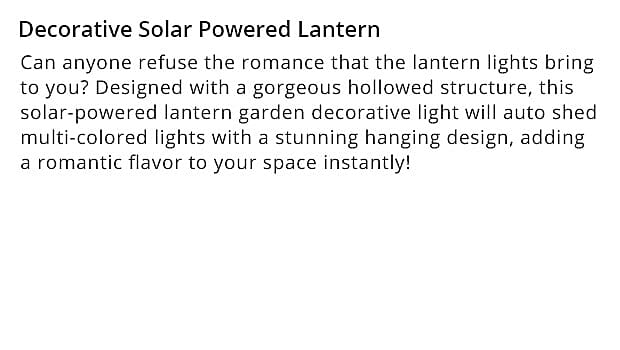 Solar Powered Lantern
