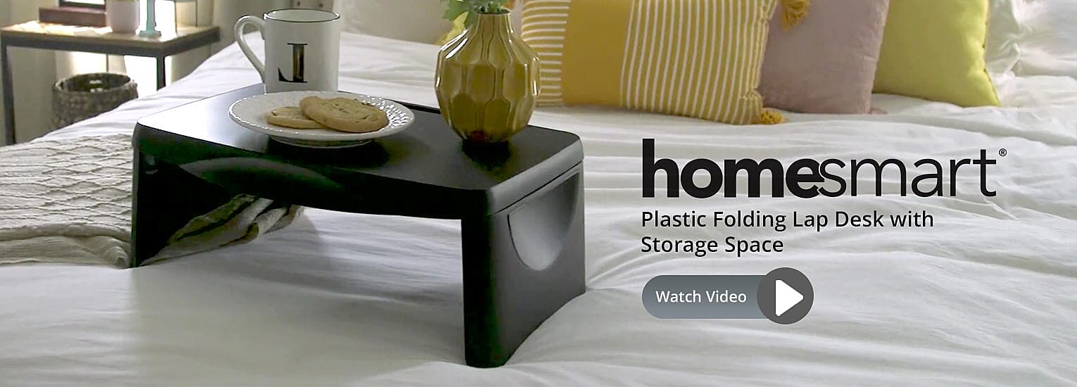 Plastic Folding Lap Desk with Storage Space Banner