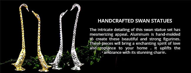 Handcrafted Swan Statues