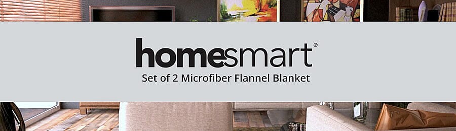 HOMESMART Set of 2 Microfiber Flannel Blanket Banner