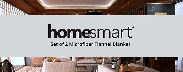 HOMESMART Set of 2 Microfiber Flannel Blanket Banner