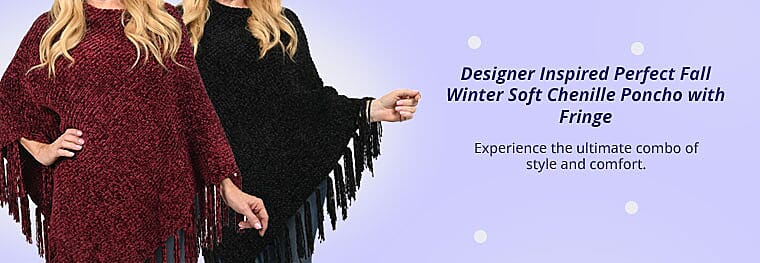 Poncho with Fringe Banner