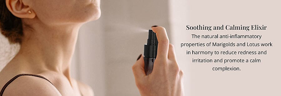 Harmonious Botanical Fusion: Marigold, Lotus and Tea Tree Banner