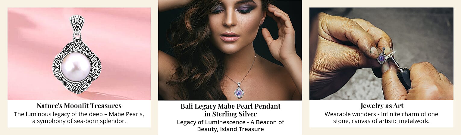Bali Legacy Mabe Pearl Pendant in Sterling Silver Banner
