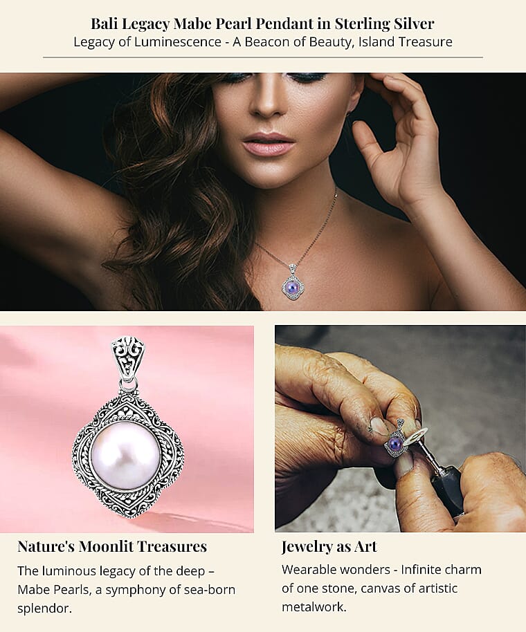 Bali Legacy Mabe Pearl Pendant in Sterling Silver Banner