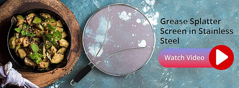 Grease Splatter Screen in Stainless Steel Banner