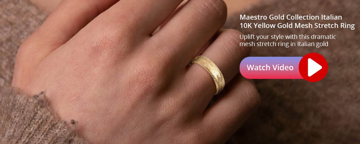 Buy Maestro Gold Collection Italian 10K Yellow Gold Stretch Mesh Ring ,  Star Charm Ring , Mesh Band Ring , Stretch Ring , Gold Band Ring (Size  9-12) at ShopLC.