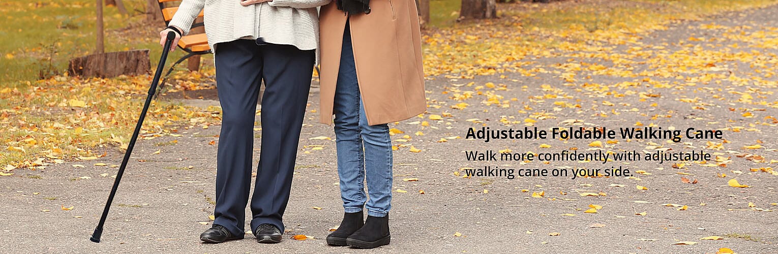 Adjustable Foldable Walking Cane Banner