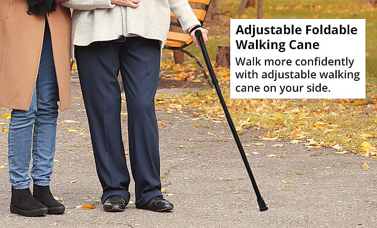 Adjustable Foldable Walking Cane Banner