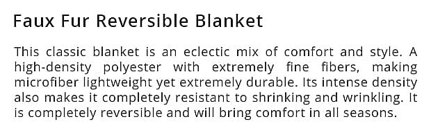 Faux Fur Reversible Blanket Banner