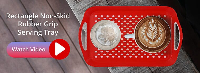 Rectangle Non-Skid Rubber Grip Serving Tray Banner