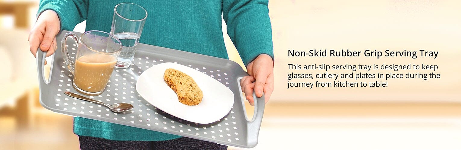 Non-Skid Rubber Grip Serving Tray
