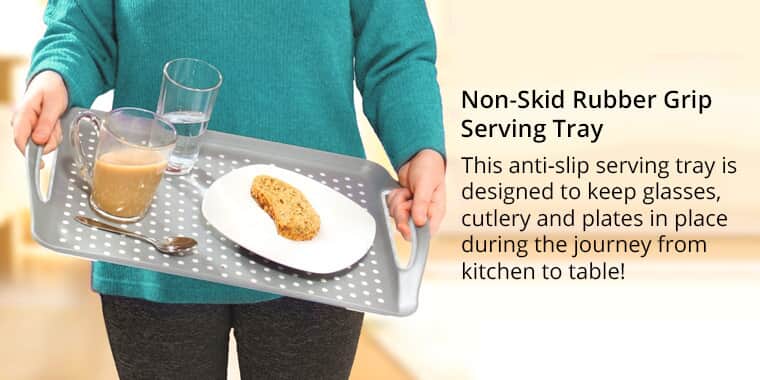 New 4 COLOR Anti Slip Silicon High Grip Food Serving Trays Black/White/Grey/Teal 
