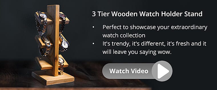 Wooden Watch Holder Stand Banner
